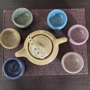 Hand made ice-crackle porcelain Tea Set